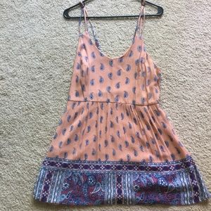 Coral paisley mini dress